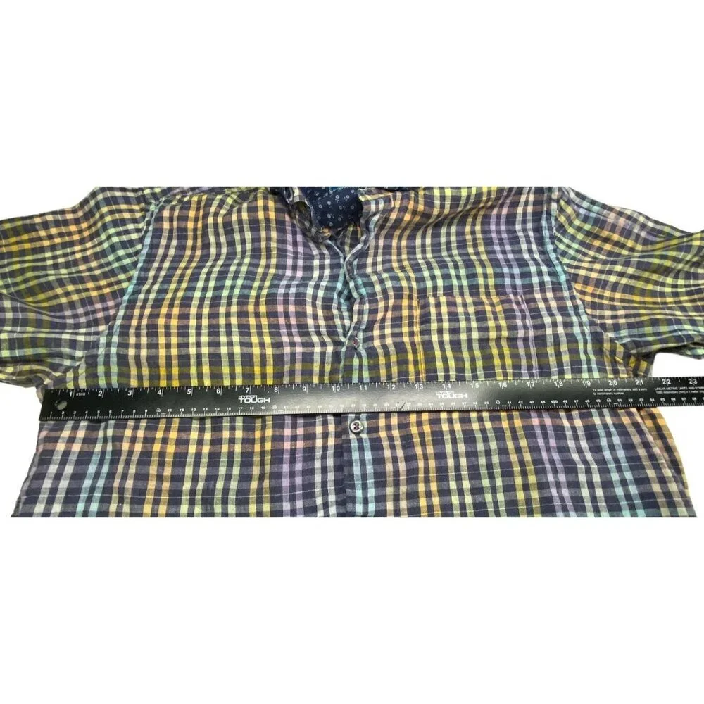 TOMMY BAHAMA Men Linen Shirt Button Long Sleeve Sz L Multicolor Casual Work 19-4